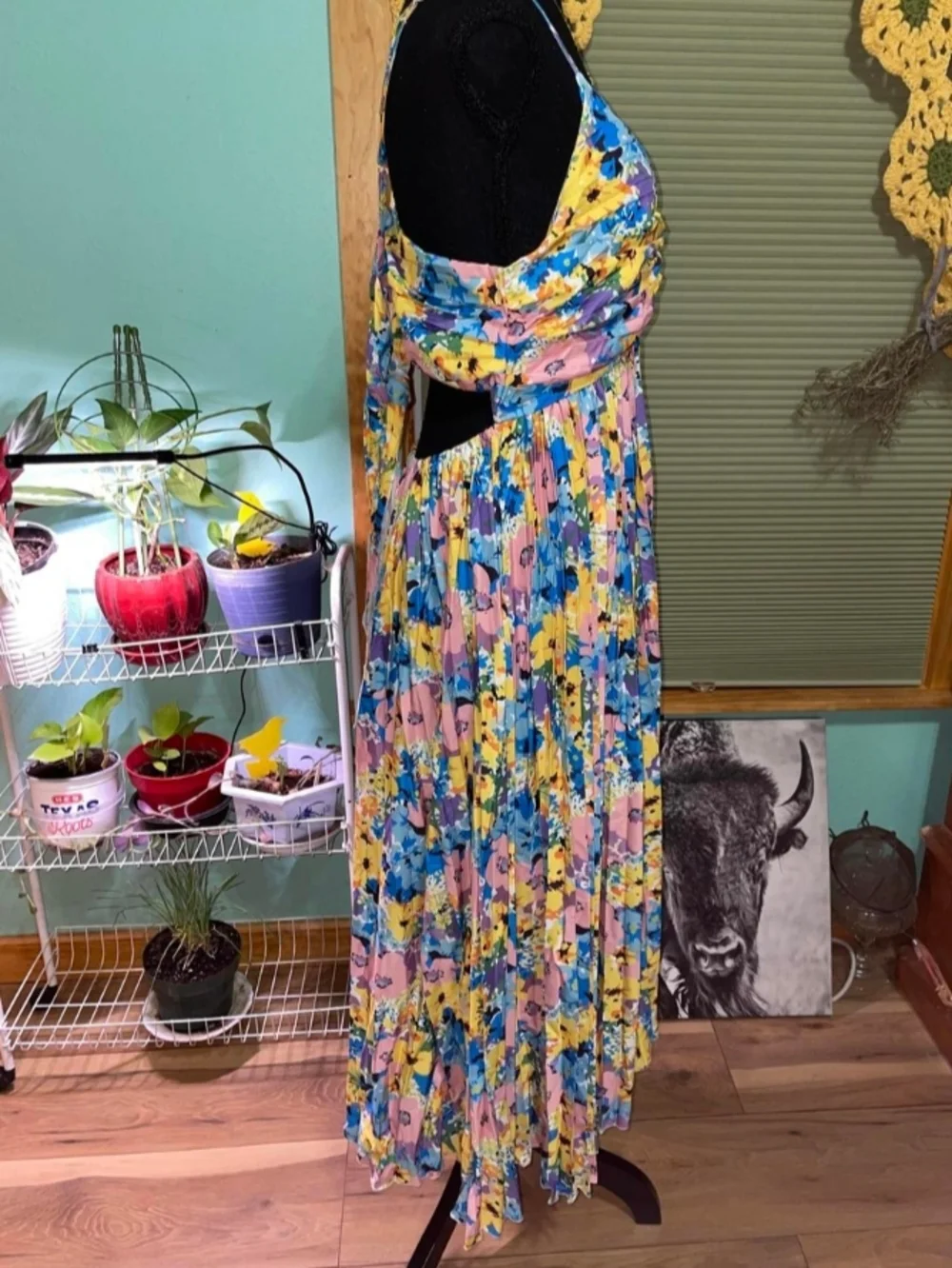 Floral Pleated Maxi Sundress - Multicolor - Picture 2 of 3